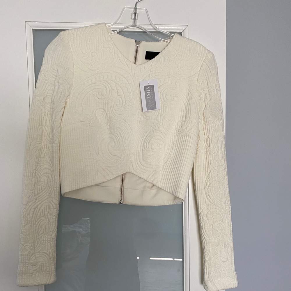 Intermix Ivory Long Sleeve Crop Top